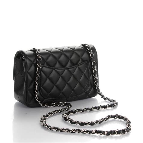 chanel mini flap bag 荔枝皮|CHANEL Lambskin Quilted Mini Rectangular Flap Black.